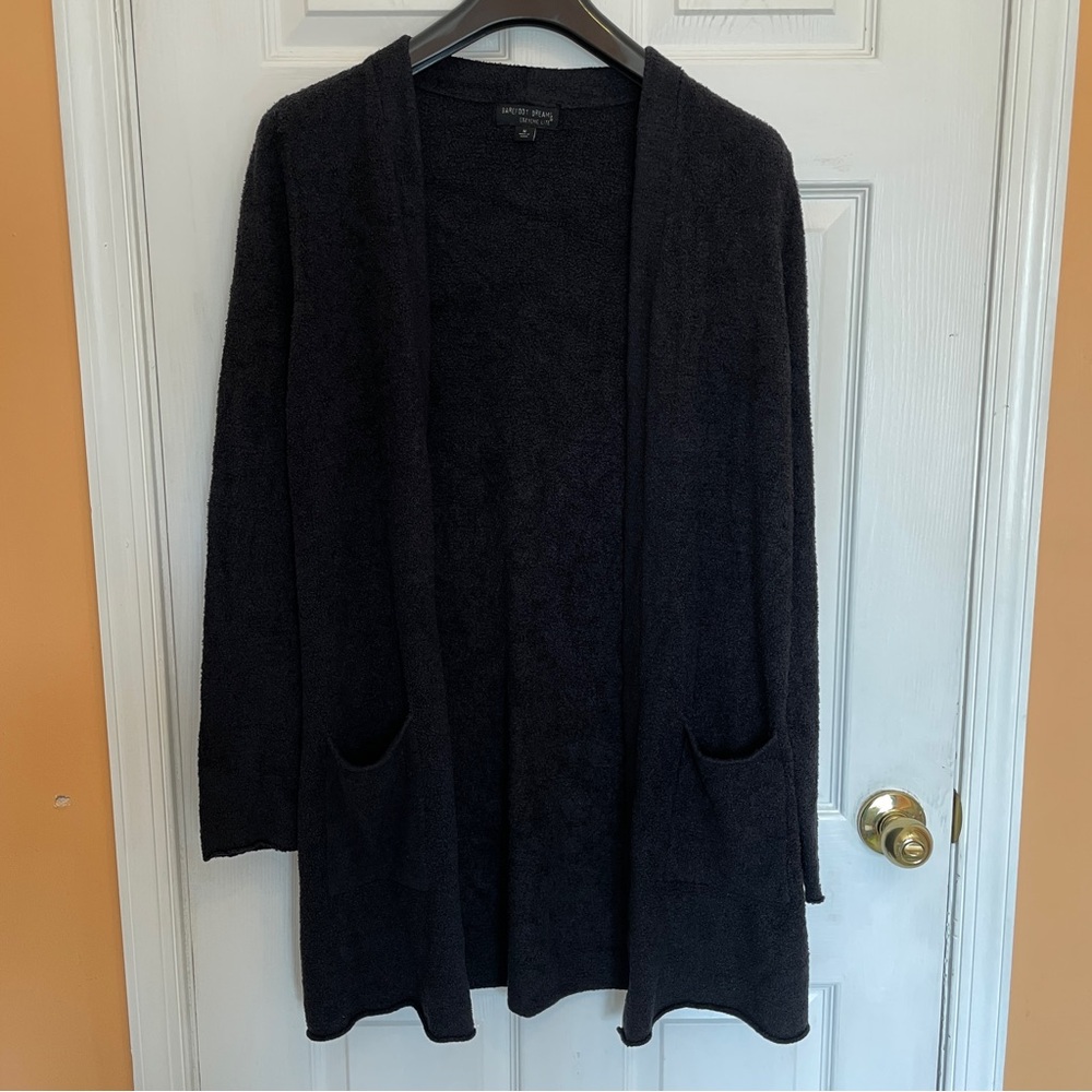 Barefoot Dream CozyChic Lite Black Open Front Cardigan
